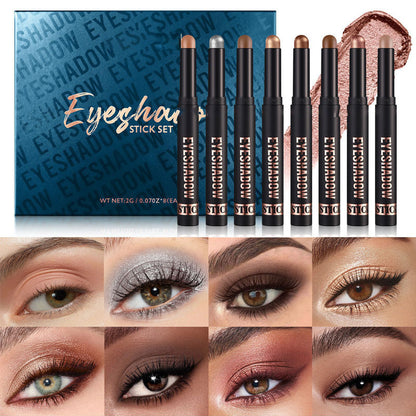 🎅ONLY TODAY -￡9.99 FOR 8 PCS!🎁8 Colors Glitter Eyeshadow Stick Waterproof & Long-Wearing & Multi-Use