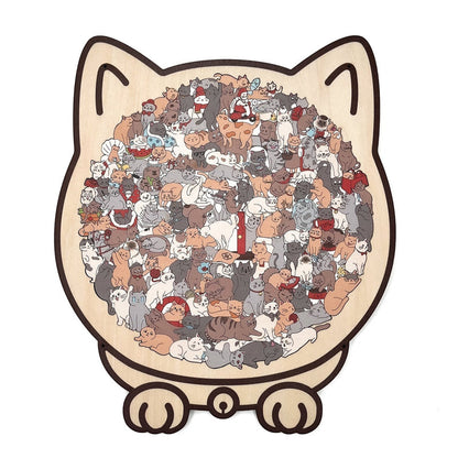 🎁Christmas Sale 49% Off🎉Adorable Cat-Shaped Wooden Jigsaw Puzzle