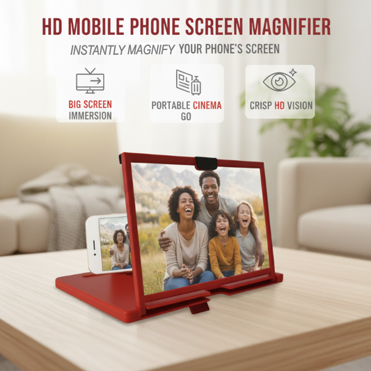 ⏳Last Day Promotion: Only ￡7.99!!⚽👓Ease Eye Strain, Make Screen “Bigger” | HD Phone Magnifier for Easier Viewing🎬✨