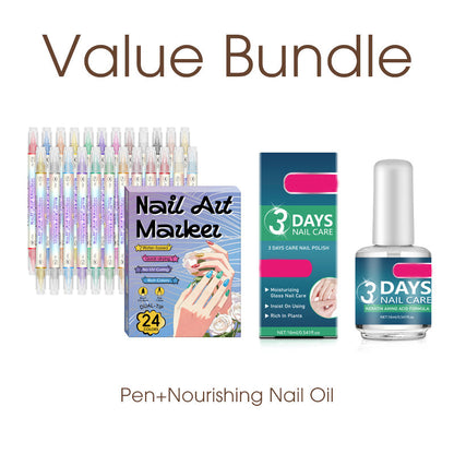 ✨Limited-time 50% discount🎨Dual‑Tip Nail Art Pens – Quick‑dry, no UV lamp. Fine & Brush Tips. 12/24 Vibrant Colors. Easy DIY At Home. No smudges, just art! 💅🖌️