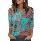 Casual Printed V-Neck Top for Women