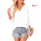 📢📢Limited-time 50% discount!!🌟👚Women's Casual V-Neck Lantern Sleeve Top
