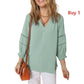 📢📢Limited-time 50% discount!!🌟👚Women's Casual V-Neck Lantern Sleeve Top