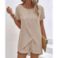 🔥Summer Hot Sale-50% Off!!💕Women's Solid Color Irregular Top & Shorts Two Piece Set