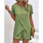 🔥Summer Hot Sale-50% Off!!💕Women's Solid Color Irregular Top & Shorts Two Piece Set