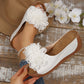 🌊Summer Hot Sale-50% Off!!👡Women's Floral Appliqué Wedge Sandals ✨Step Into Summer With Style🌸