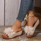 🌊Summer Hot Sale-50% Off!!👡Women's Floral Appliqué Wedge Sandals ✨Step Into Summer With Style🌸