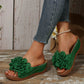 🌊Summer Hot Sale-50% Off!!👡Women's Floral Appliqué Wedge Sandals ✨Step Into Summer With Style🌸