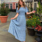 ⏳Limited-time 50% discount!!💞2026 Women's Casual Floral Print Short Flutter Sleeve Smocked High Waist Flowy Maxi Dress