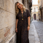 ✨Summer Hot Sale-50% Off!!👗📿Women's V-Neck Leopard Print Maxi Dress With Free Necklace