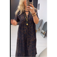 ✨Summer Hot Sale-50% Off!!👗📿Women's V-Neck Leopard Print Maxi Dress With Free Necklace