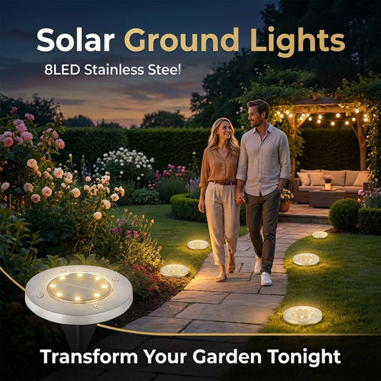 ⏰Limited-time 50% discount!!⏰💡8-LED Solar Ground Lights for Outdoor Gardens