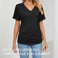 ⏳Last Day Special Price :￡10.99!!👚Women's V-Neck Loose Soft Solid Color Short Sleeve Top