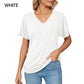 ⏳Last Day Special Price :￡10.99!!👚Women's V-Neck Loose Soft Solid Color Short Sleeve Top