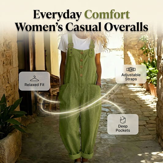 💕2026 Hot Sale 50% Off!!👖🌿Women's Casual Loose Fit Button-Front Overalls