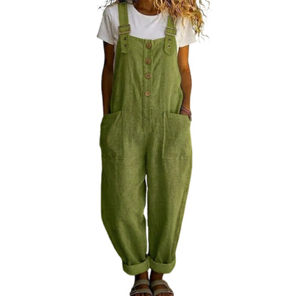 💕2026 Hot Sale 50% Off!!👖🌿Women's Casual Loose Fit Button-Front Overalls