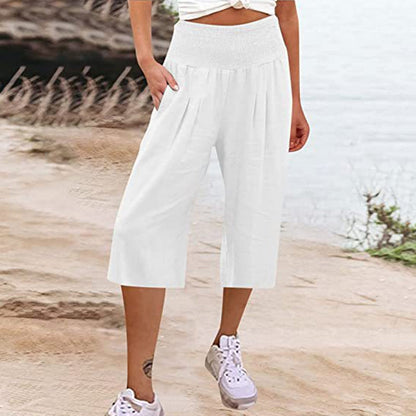 ☀️2026 Hot Sale 50% Off🌿Lightweight Elastic Waist Crop Pants for Women
