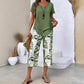 📢📢49% OFF !! ⏰Casual Round Neck Layered Tunic Top and Wide Leg Pants Set