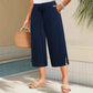 ⏳Limited-time 50% discount !!👖Women's Ribbed Wide-Leg Capri Pants with Pockets