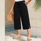 ⏳Limited-time 50% discount !!👖Women's Ribbed Wide-Leg Capri Pants with Pockets