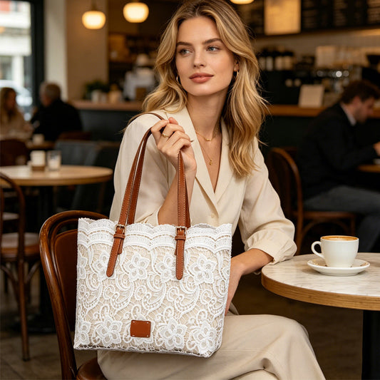 ✨🩷New Arrivals 50% oFF!🩷👜 Elegant Lace Large Capacity Tote Bag