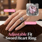 🔥Best Seller-50% OFF!!💍Vintage Sword Piercing Heart Ring – Adjustable, , Gothic Edge