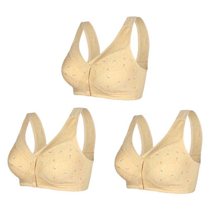 💥Last Day Buy 1 Get 2 Free (3 PCS)💥Design for Senior Front Closure Cotton Bra