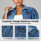 💥2026 NEW STYLE ARRIVAL 50 OFF!!👚✨Women's Puff Short Sleeve Cropped Denim Jacket