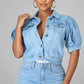 💥2026 NEW STYLE ARRIVAL 50 OFF!!👚✨Women's Puff Short Sleeve Cropped Denim Jacket