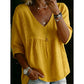 ⏰️Last Day 50% Off👚Women's Casual V-Neck Lace Trim Top🌿