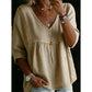 ⏰️Last Day 50% Off👚Women's Casual V-Neck Lace Trim Top🌿