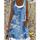 ✨2026 HOT SALE👗☀️Women's Faux Two-Piece Denim Print Dress - Throw It On And Look Instantly Put Together✨