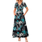 👗Summer Hot Sale 50% OFF: Only £14.99!!💥🌈 Women's V neck Ankle Length Floral Print Beach Long Flowy Maxi Dress with Pockets🎀