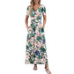 👗Summer Hot Sale 50% OFF: Only £14.99!!💥🌈 Women's V neck Ankle Length Floral Print Beach Long Flowy Maxi Dress with Pockets🎀