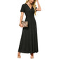 👗Summer Hot Sale 50% OFF: Only £14.99!!💥🌈 Women's V neck Ankle Length Floral Print Beach Long Flowy Maxi Dress with Pockets🎀