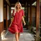 👗Last Day Special Price ￡13.99!!✨Women's Casual V-Neck Cotton Linen Dress with Pockets