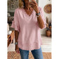 💖2026 Summer Hot Sale 50% OFF!💖Women's Boho V-Neck T-Shirt with Frayed Edges 🌿 – Loose Fit, Breathable Summer Top in Soft Cotton👚