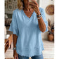 💖2026 Summer Hot Sale 50% OFF!💖Women's Boho V-Neck T-Shirt with Frayed Edges 🌿 – Loose Fit, Breathable Summer Top in Soft Cotton👚