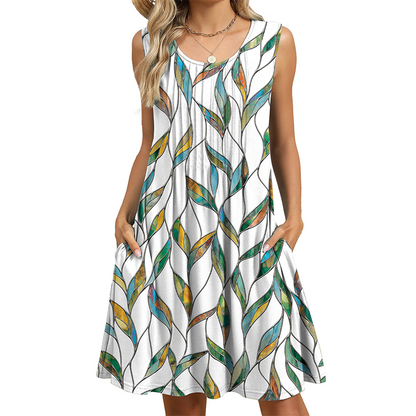 Women's Casual Loose Fit Sleeveless Dress