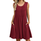 Women's Casual Loose Fit Sleeveless Dress
