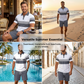 🔥Men's Short Sleeve Casual Set, 🏖️Summer Beach Fashion Sport Wear, Plaid Pattern, Slim-Fitting, Above the Knee