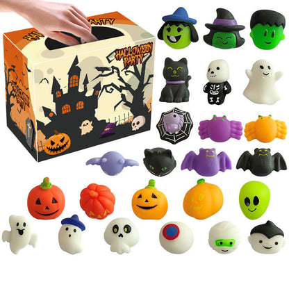 ✨50% OFF!!🎃Halloween Squishies Stress Relief Toy Set, Classic Pumpkin/Ghost/Bat Shapes, Super Soft TPR Material with Elastic Squeeze Feel🧹Classroom Rewards & Trick-or-Treat🦇🪄