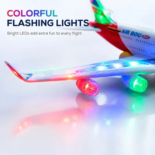 🔥🎄Christmas Bestsellers-50% OFF!!✈️Bump & Go Instantly!🎁 No-Stop Light-Up Musical Airplane