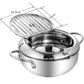 🥳2026 HOT SALE🥳💞50K+ SOLD! 🍤🔥 50% OFF! 201 Stainless Steel Tempura Fryer – Thermometer for precise oil control, removable drain rack reduces fat. Deep body, even heating – perfect crispy results every time! 🍟✨