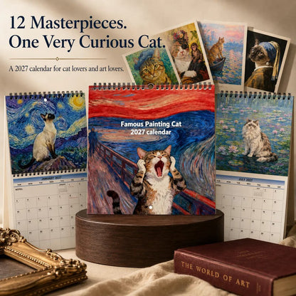 🐱 LIMITED‑TIME 50% OFF! 📅 19,842 Sold – 2027 Funny Cat Meme Calendar – Cheerful Painterly Art, Easy Monthly Planning & Gift-Ready 🎁