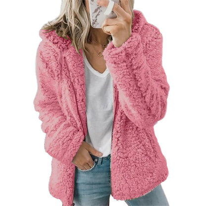 💐Hot Sale-50% OFF🩷Women's Hooded Zip-Up Fuzzy Jacket