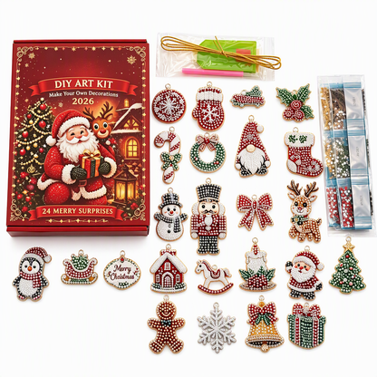 ⏳Limited-time 50% off⏰24-Day Christmas Countdown Ornament DIY Kit🎄🎅📅