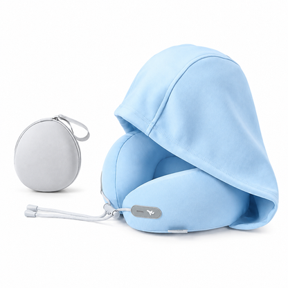 🔥⏰ LIMITED-TIME 50% OFF! 🧢Hooded Travel Neck Pillow with Carrying Pouch