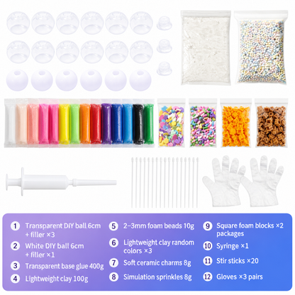✨LIMITED TIME 50% OFF!🎁🎨DIY Squeeze Ball Making Kit – Slow Rising, Leak-Proof, Fun Craft
