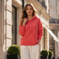 ⏳Last Day Sale - 50% OFF!!🧶Cozy Head Coverage, Customizable Fit💖Women's Casual Hooded Sweater With Drawstring